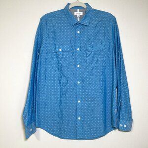 Men's Medium Calvin Klein Blue Long Sleeve Button Down Shirt